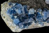 Blue Cubic Fluorite on Quartz - China #111908-2